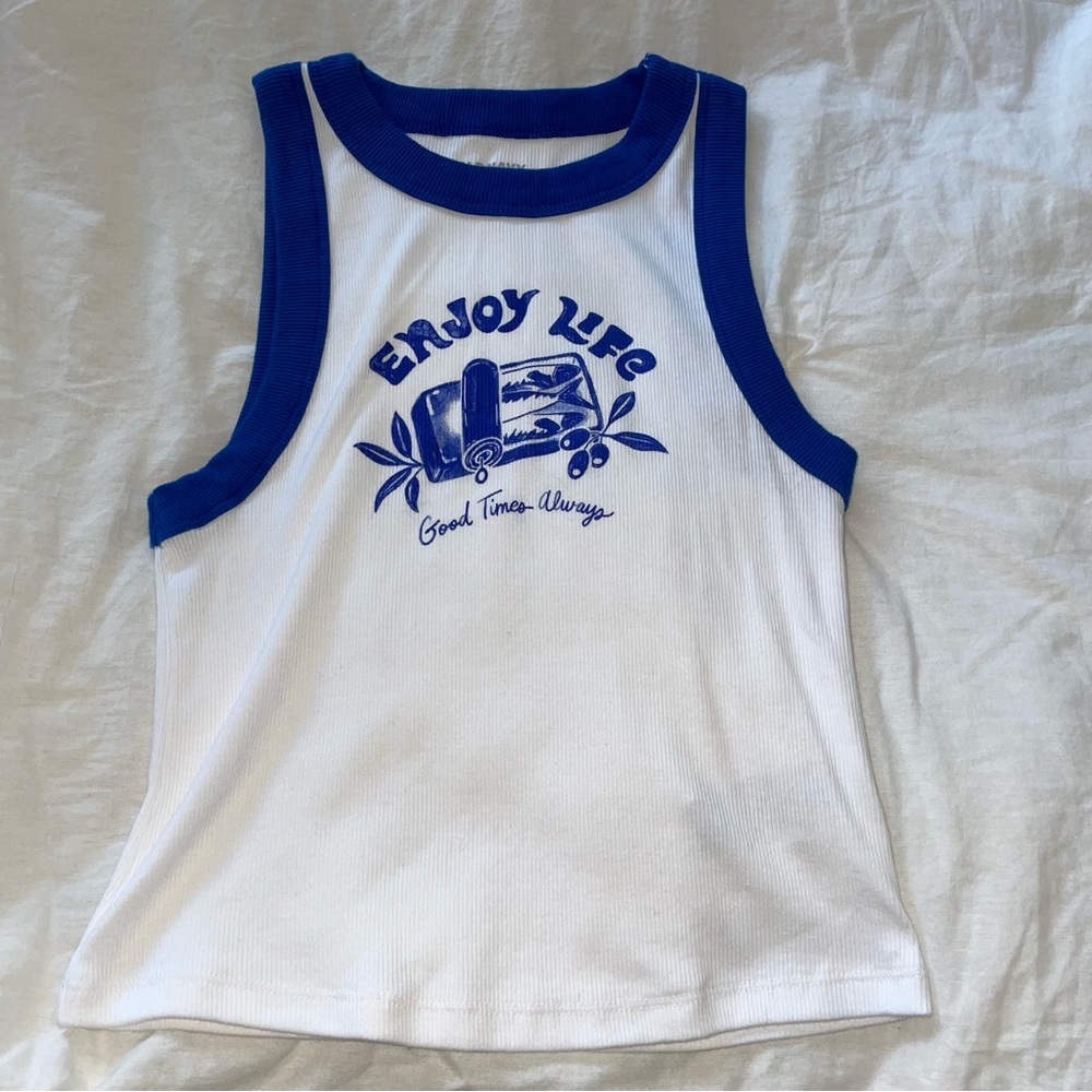 Old Navy Blue and White Women’s Tank Top